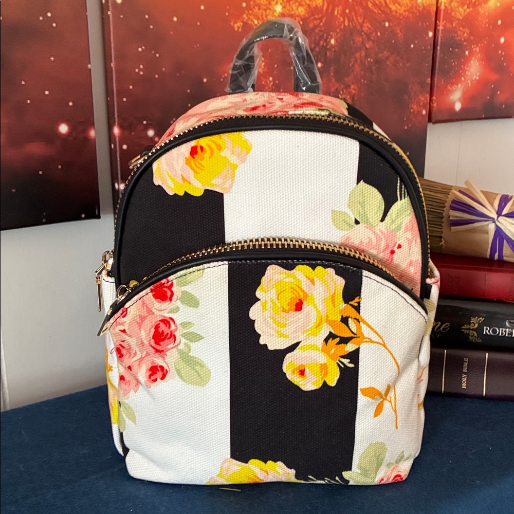 Betsey Johnson Floral Canvas Backpack
